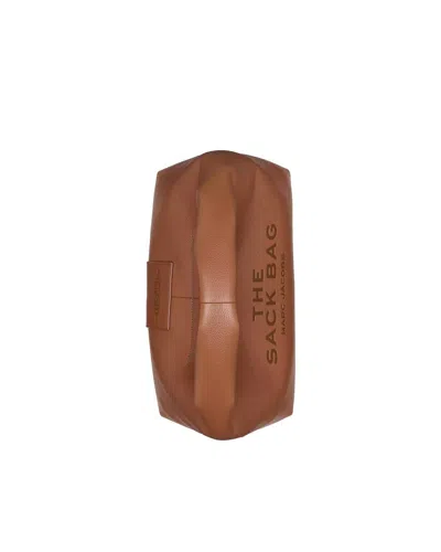 Marc Jacobs The Sack Embossed-logo Leather Shoulder Bag In Brown