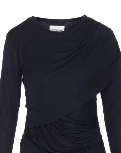 Isabel Marant Étoile Isabel Marant Etoile Denise Short Draped Jersey Dress In Black