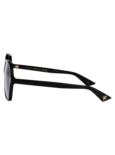 Gucci Black Black Grey Acetate Sunglasses In Black