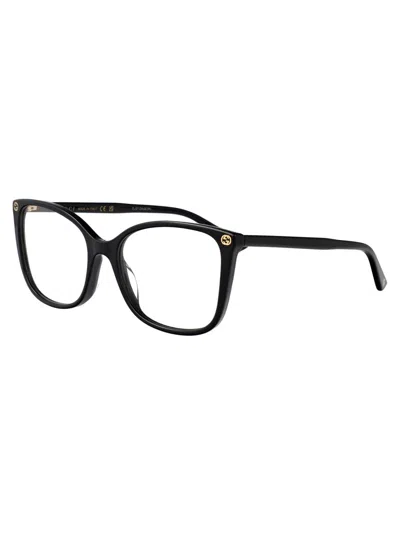 Gucci Black Acetate Optical Glasses In Black