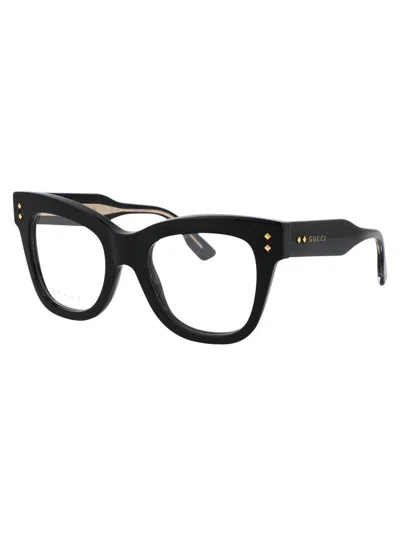 Gucci Black Acetate Optical Glasses In Black