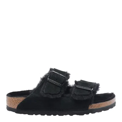 Birkenstock Arizona Shearling Sandals In Animal Print