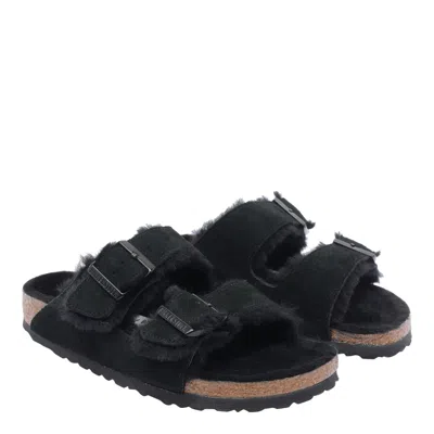 Birkenstock Arizona Shearling Sandals In Animal Print
