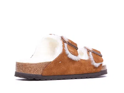 Birkenstock Arizona Shearling Sandals In Brown