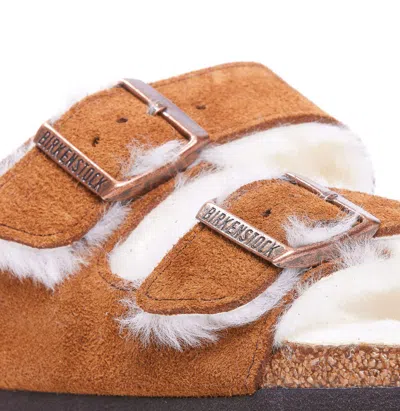 Birkenstock Arizona Shearling Sandals In Brown