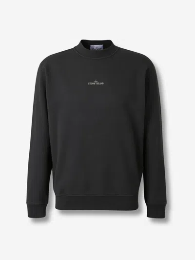 Stone Island Round Neck Sweatshirt In Black