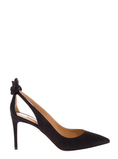 Aquazzura Woman's Deneuve Black Suede Pumps In Black