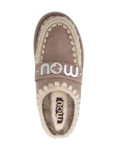 Mou Bounce Clog Metal Logo Shoes In Animal Print