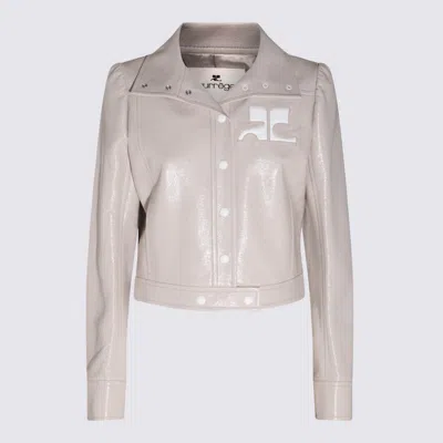 Courrèges Mastic Grey Cotton Casual Jacket In Neutral