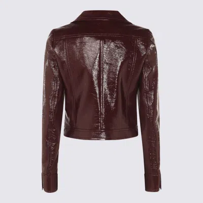 Courrèges Burgundy Cotton Casual Jacket In Purple