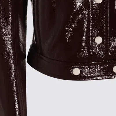 Courrèges Burgundy Cotton Casual Jacket In Purple