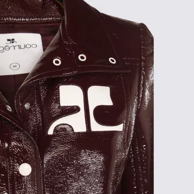 Courrèges Burgundy Cotton Casual Jacket In Purple