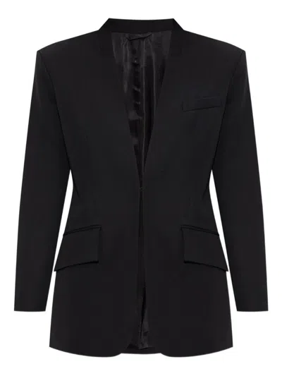 Attico Tailored Black Virgin Wool Jacket In Black