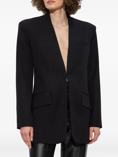 Attico Tailored Black Virgin Wool Jacket In Black