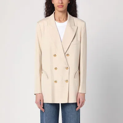 Blazé Milano Everynight Ivory Double-breasted Jacket In Neutral