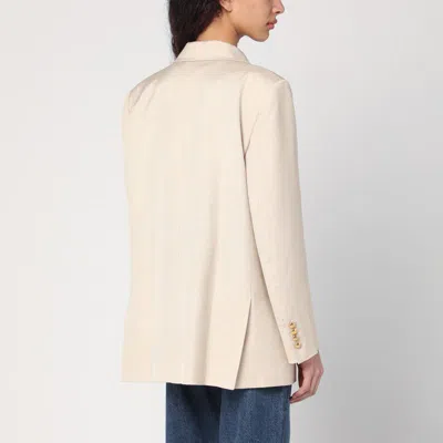Blazé Milano Everynight Ivory Double-breasted Jacket In Neutral