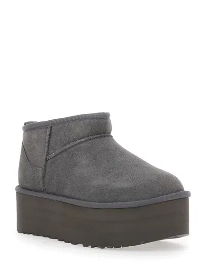 Ugg Stivaletto Donna Classic Ultra Mini Con Plateau Sand In Gray