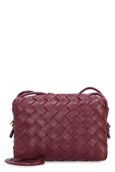 Bottega Veneta Mini Loop Leather Camera Bag In Red