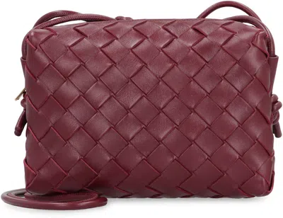 Bottega Veneta Mini Loop Leather Camera Bag In Red