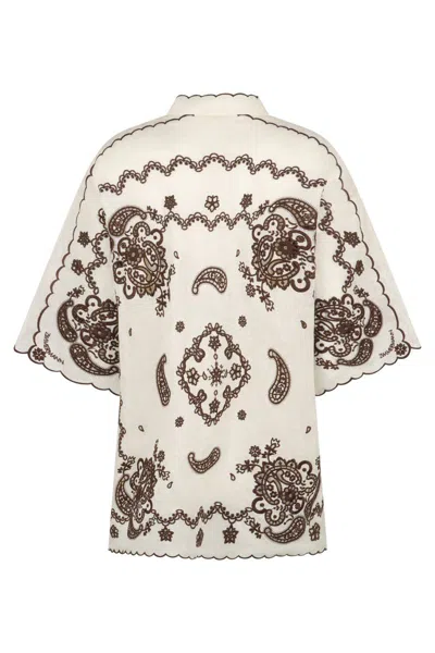 Zimmermann Ascension Embroidered Linen Shirt In Multi