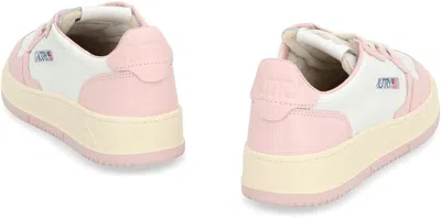 Autry Medalist Low Leather Sneakers In Pink