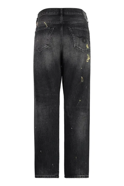 R13 5-pocket Straight-leg Jeans In Black