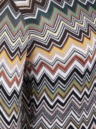 Missoni Zig-zag Long Sleeved Midi Dress In Gray