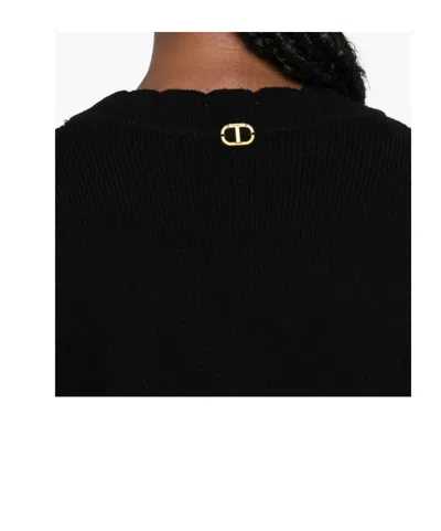 Twinset Wool-cashmere Blend Knitted Jumper In Black