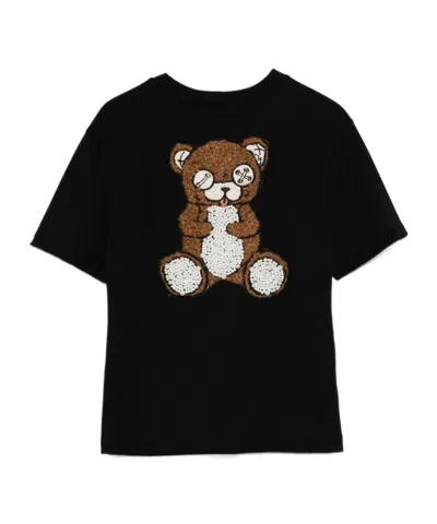 Barrow Bear-embellished Cotton T-shirt In Black