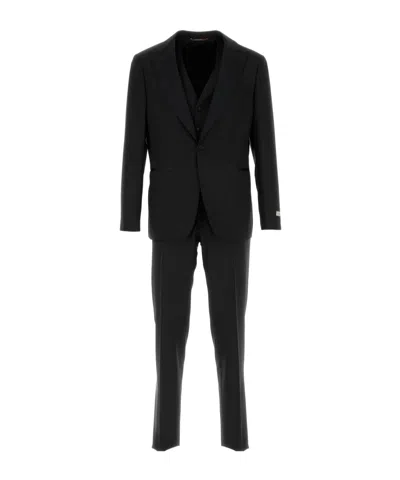 Canali Single-breasted Suit In Black