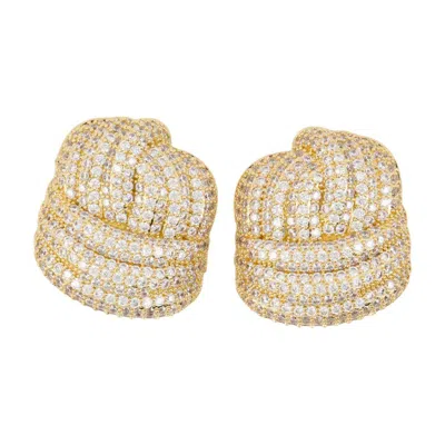 Self-portrait Knot-effect Earrings In Gold