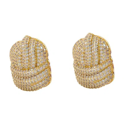 Self-portrait Knot-effect Earrings In Gold