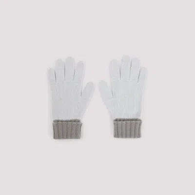 Gucci Light Grey Logo Gloves In Gray