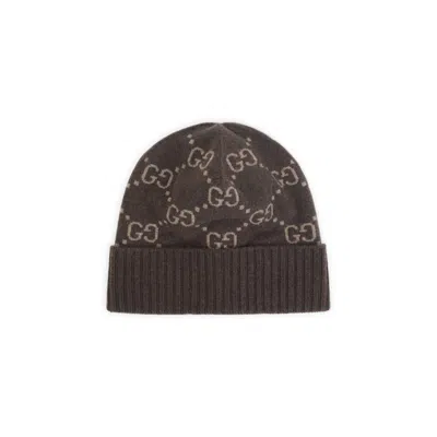 Gucci Cashmere Beanie With Gg Monogram Design In Multi