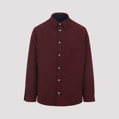 Gucci Blue Jacket With Classic Collar And Reversible Design In Cotton Man In Blue