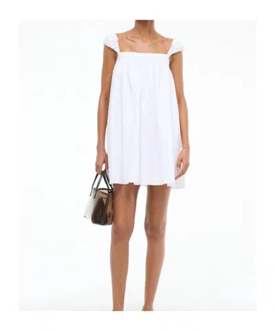 Staud Straight Collar Dress In White