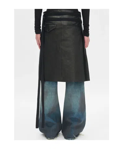 Ann Demeulemeester Mane Knee Lenght Kilt In Black