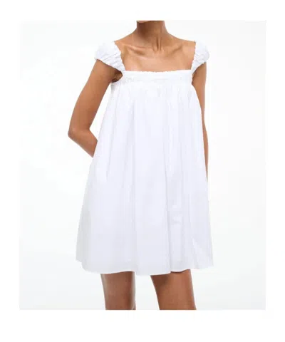 Staud Straight Collar Dress In White
