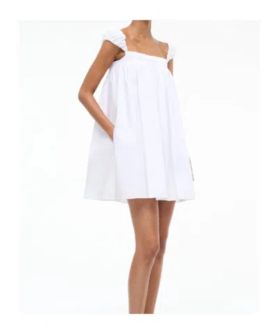 Staud Straight Collar Dress In White