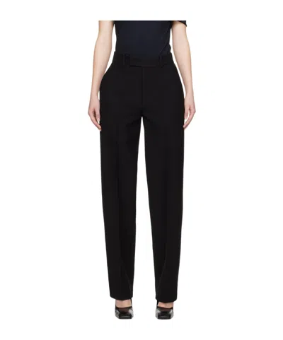 Rohe Pressed-crease Straight-leg Trousers In Black