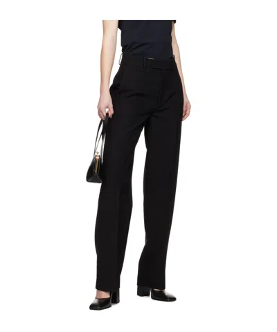 Rohe Pressed-crease Straight-leg Trousers In Black