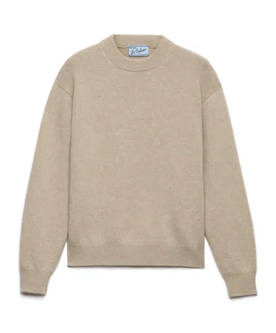 Prada Triangle-logo Ribbed Sweater In Brown