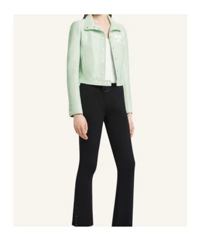 Courrèges Cropped Jacket With Glossy Patent Finish And Structured Collar In White