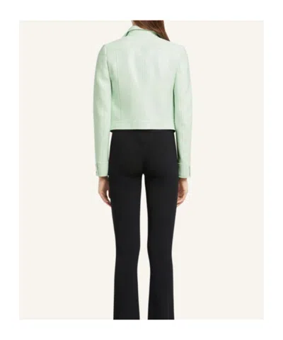 Courrèges Cropped Jacket With Glossy Patent Finish And Structured Collar In White
