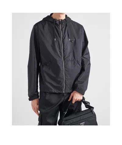 Prada Long-sleeved Casual Jacket In Black