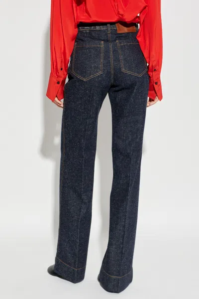 Victoria Beckham Patch-pocket Jeans In Blue