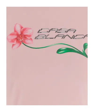 Casablanca Crew Neck T-shirt In Pink