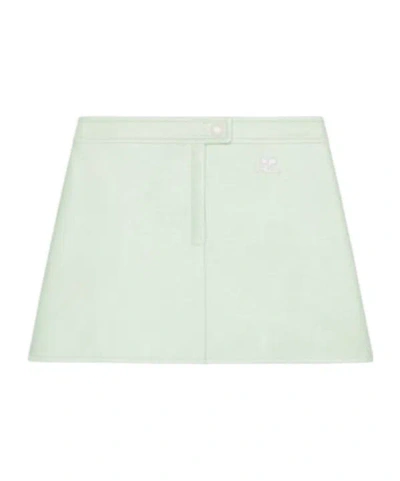 Courrèges Reedition Logo Mini Skirt In Green