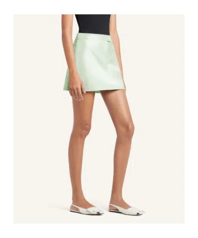 Courrèges Reedition Logo Mini Skirt In Green