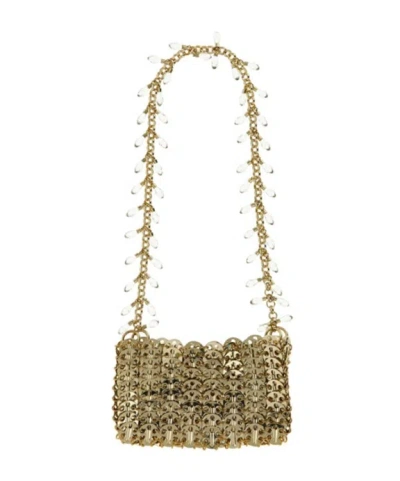 Rabanne Sequined Shoulder Bag In Green